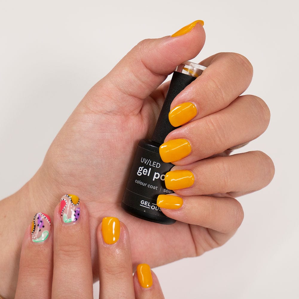 Gelous Colonel Mustard gel nail polish - photographed in New Zealand on model