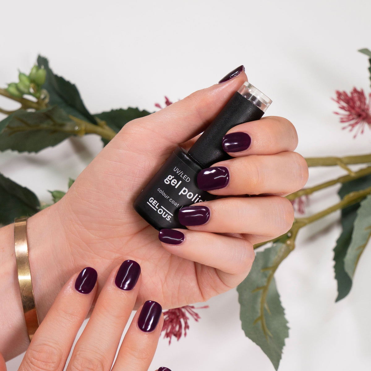 Gelous Vampy Purple gel nail polish - photographed in New Zealand on model