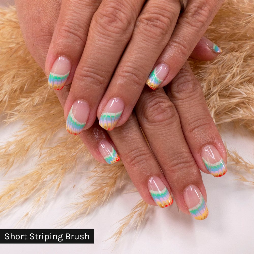 Design created using the Short Striping Brush in our Nail Art Brushes set