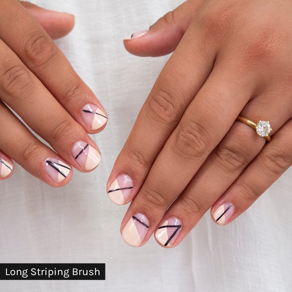 Design created using the Long Striping Brush in our Nail Art Brushes set